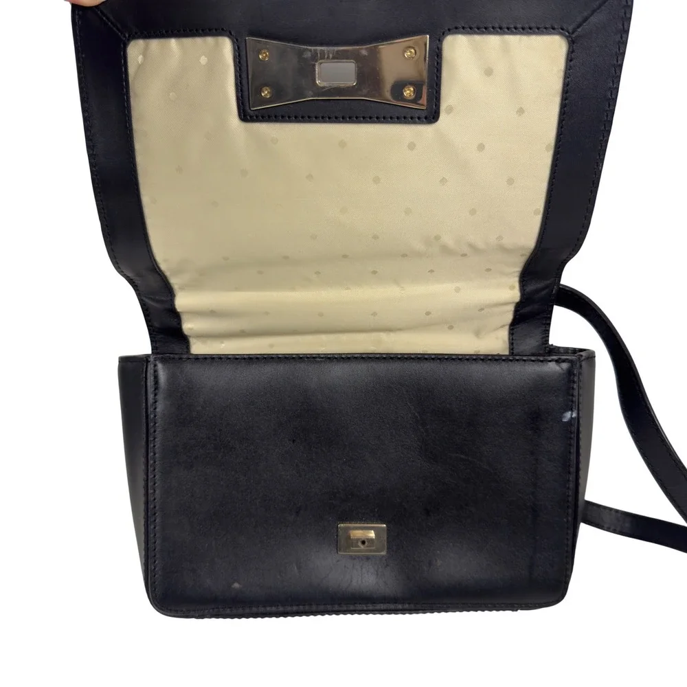Kate Spade New York Black Leather Crossbody Bag *Flawed*